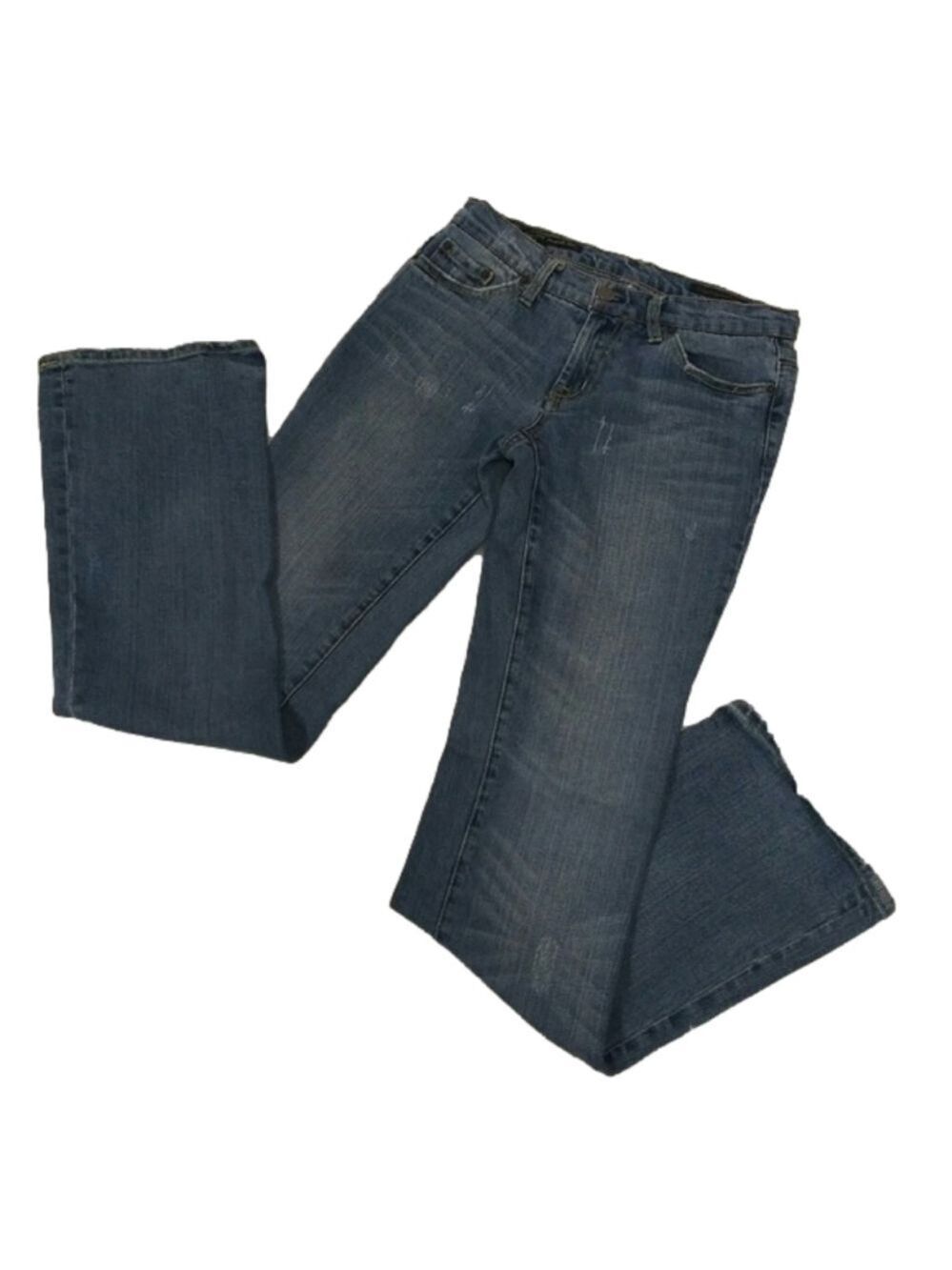 𝅺Citizens Of Humanity Blue Whiskering Medium Wash Embroidered Boot Cut Jean